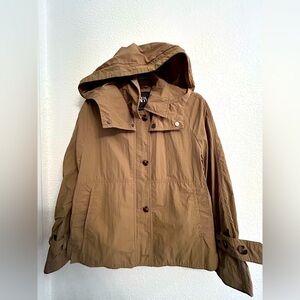 Zara Tan Utility Jacket Classic Collar Cotton Blend